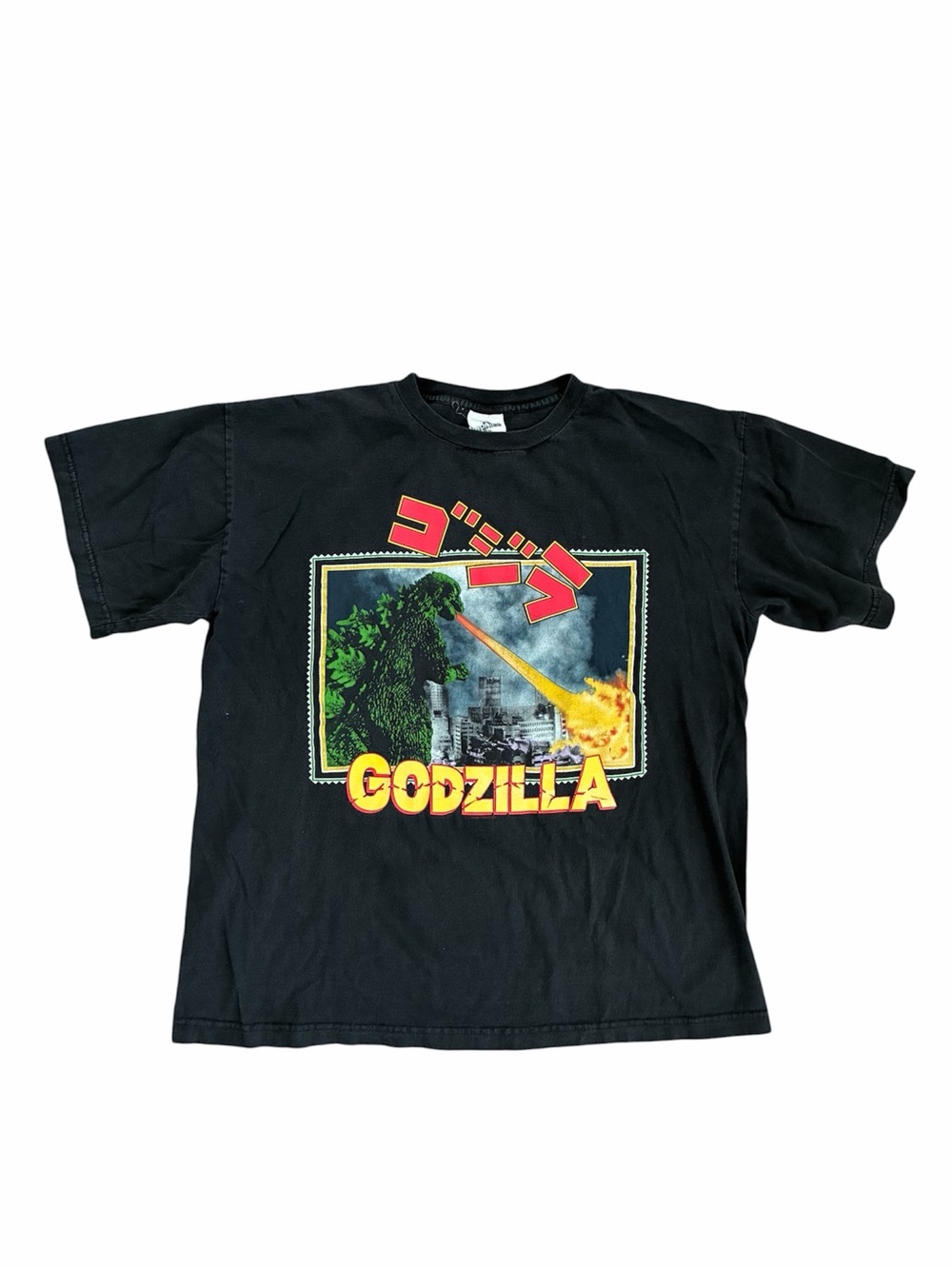 Vintage 90s Godzilla Postcard Movie Promo T-Shirt Cronies Size Large Black USA